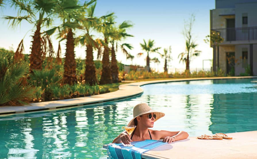 Resort-style pool and landscaped surroundings